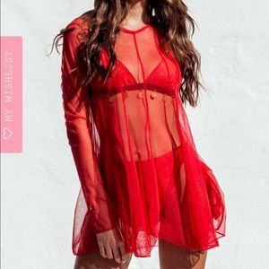 Red sheet festival dress